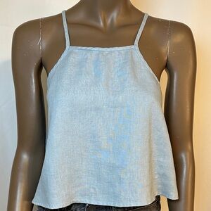Light Blue Women's Spaghetti Strap Crop Top